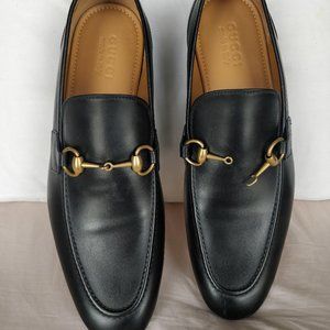 Gucci Jordaan leather horse bit slip on apron